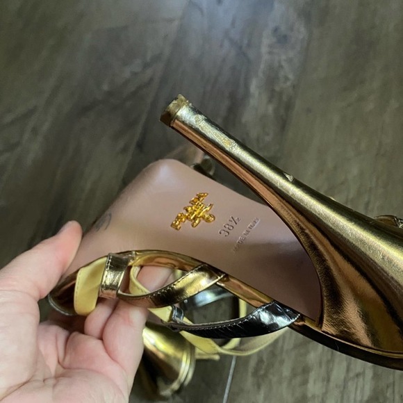 Prada Gold Strappy Heels - Picture 7 of 7